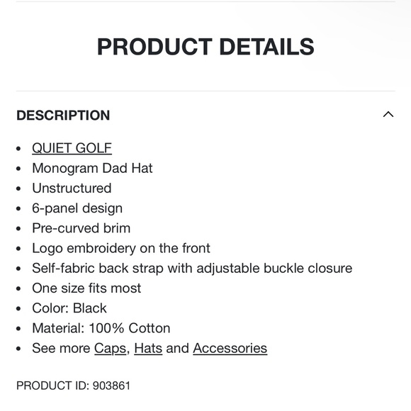 New MRPs $50 QUIET GOLF black MONOGRAM DAD HAT - Picture 11 of 11